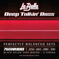 La Bella 760NHBB Beatle Bass Black Nylon Tape Wound - 50-100